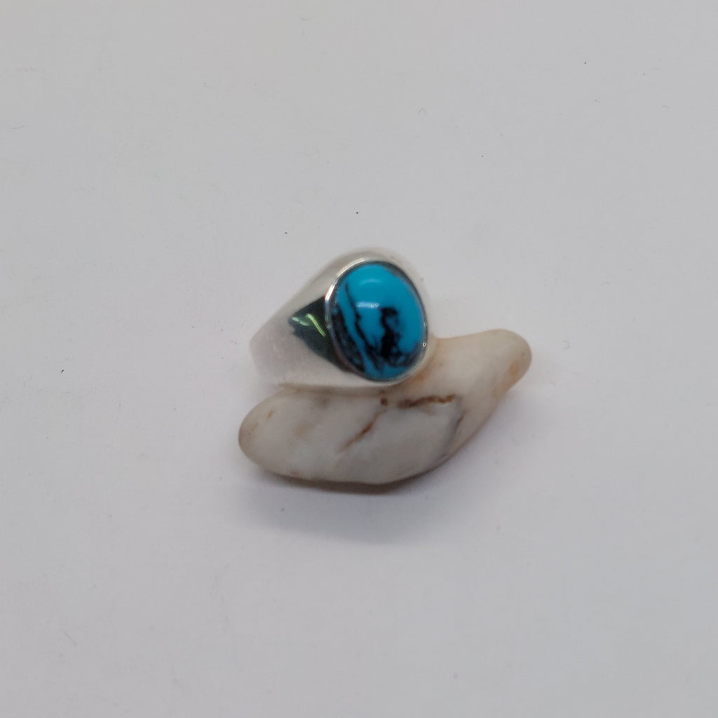 Ring Oval Blue Silver