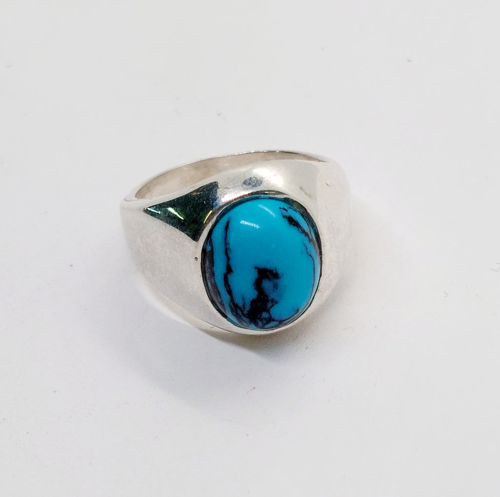 Ring Oval Blue Silver