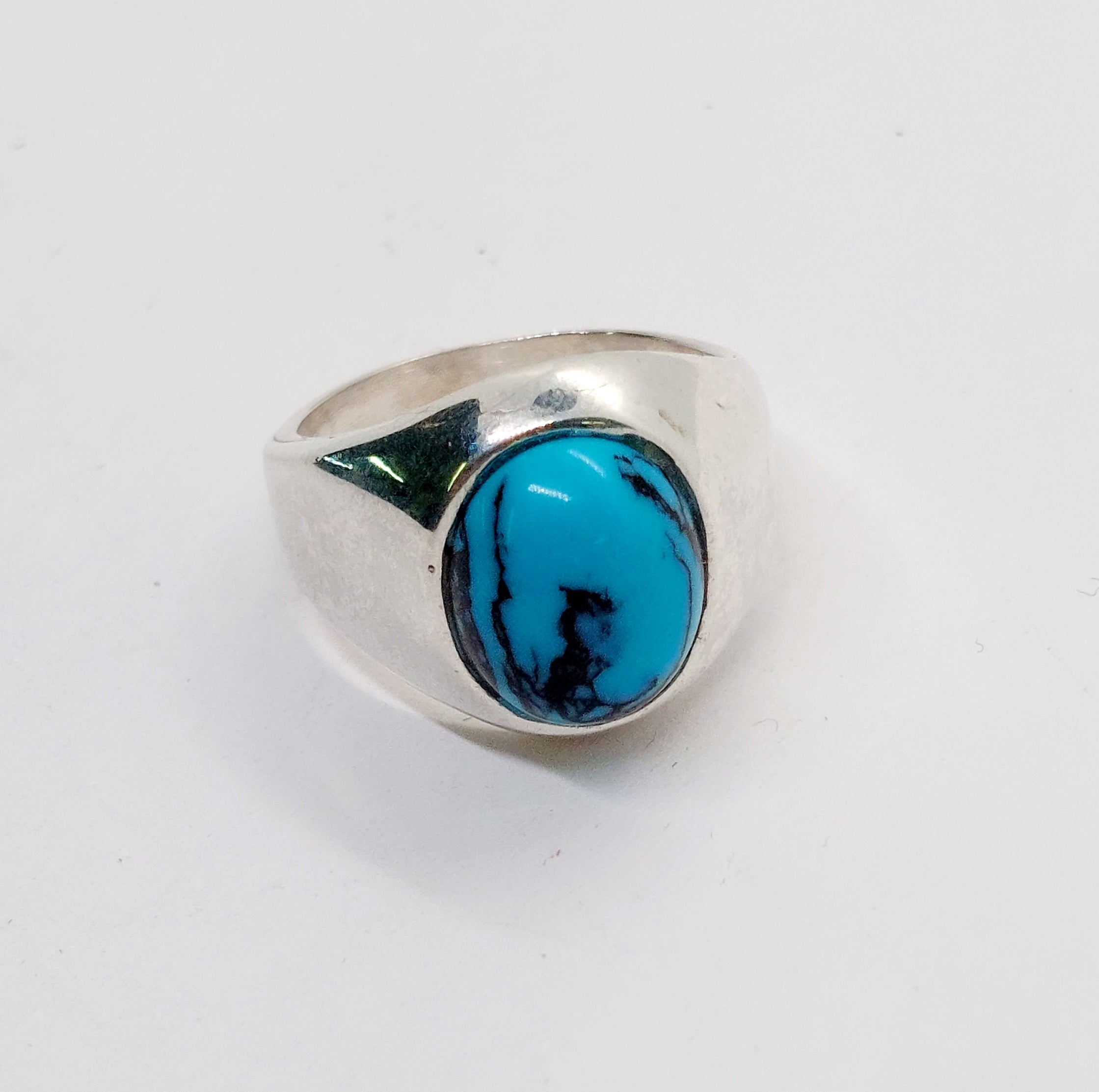 Ring Oval Blue Silver