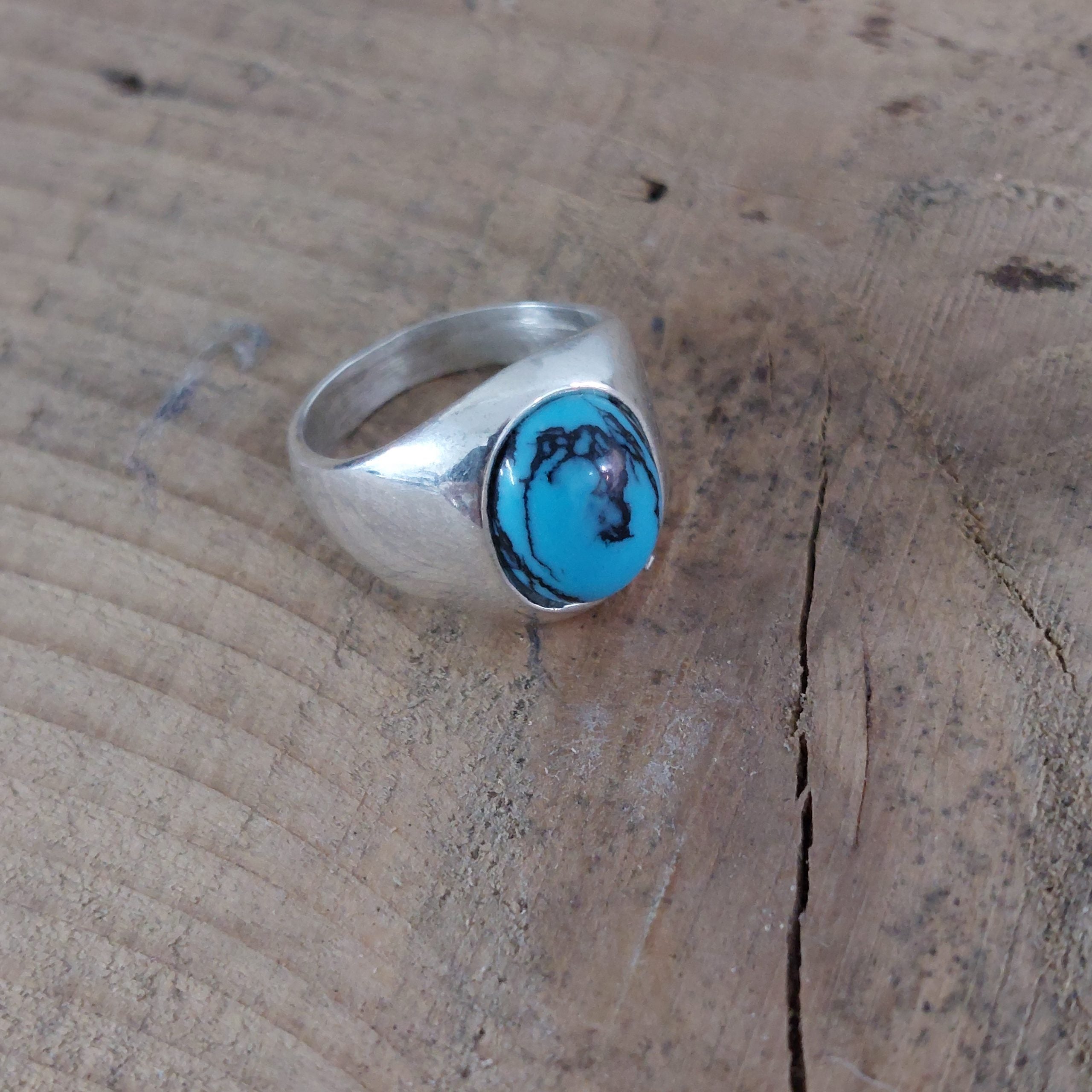 Ring Oval Blue Silver