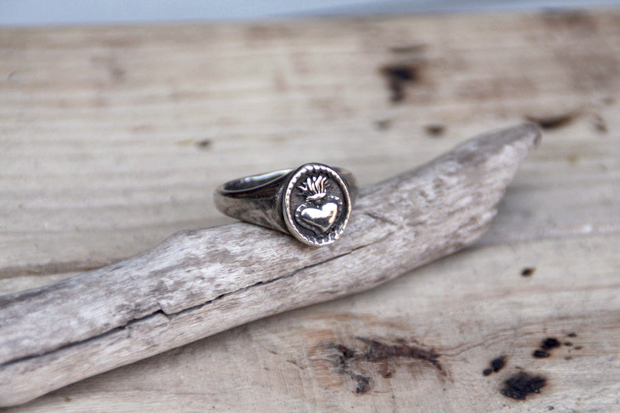 Ring Sagrado Corazón 925